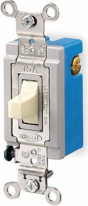 HUBBELL HBL1557I Wall Switch,Toggle,Momentary,Ivory
