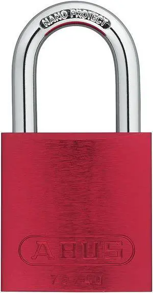 Abus Red Lockout Padlock, Alike Key Type, Aluminum Body Material, 1 EA