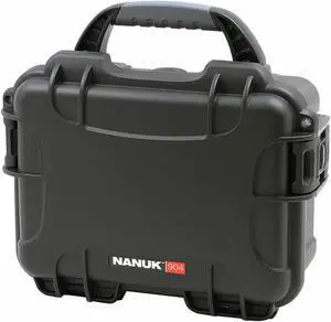 NANUK CASES 904-0001 Black Protective Case, 10.2"L x 7.9"W x 4-1/2"D