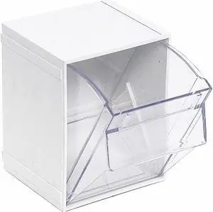 QUANTUM STORAGE SYSTEMS QTB405WT Tip Out Bins, Individual, W 3/4, White