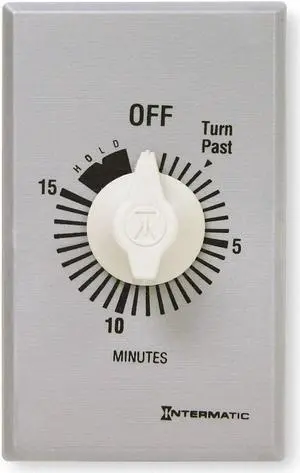 INTERMATIC FF15MH Timer,Spring Wound,15 Min,SPST,Silver