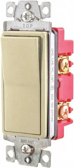 Wall Switch,20A,Ivory,4-Way Type,Rocker BRYANT 9904I
