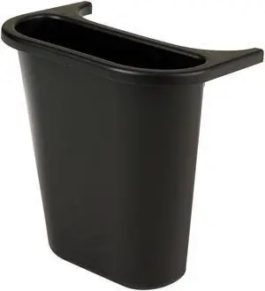 Rubbermaid 1 gal. Black Recycling Saddle, Open Top Black  Plastic  FG295073BLA