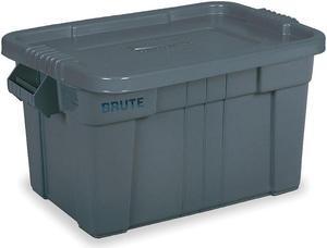 RUBBERMAID COMMERCIAL FG9S3100GRAY Storage Tote W/ Snap Lid, 20 gal, 27-7/8 in