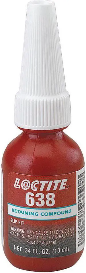 LOCTITE 1835937 Retaining Compound, 638 Series, Green, Liquid, High Strength,