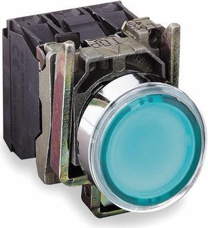 SCHNEIDER ELECTRIC XB4BW3365 Illuminated Push Button, 22 mm, 1NO/1NC, Green