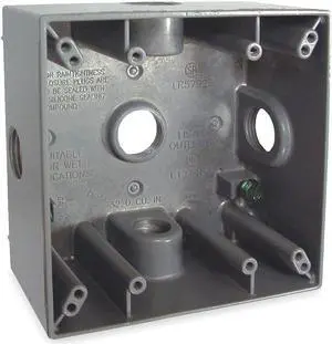 BELL OUTDOOR 5342-0 Weatherproof Electrical Box, 32 cu in, Double Gang Box