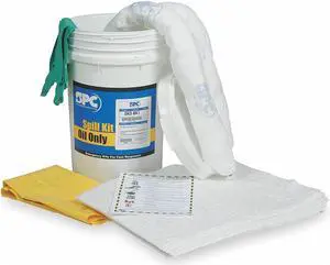 BRADY SKA-BKT Spill Kit, 9 gal Volume Absorbed per Kit, 6 1/2 gal Capacity,