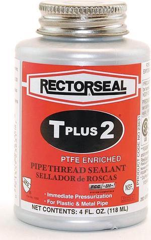 RECTORSEAL 23631 Pipe Thread Sealant 4.8 fl oz, Brush-Top Can, T Plus 2, White,
