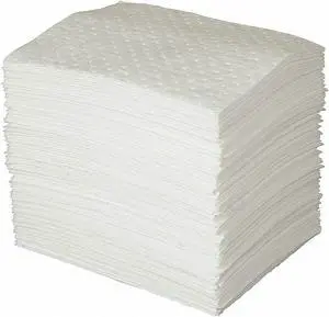 BRADY OP100 Sorbent Pad, 26 gal, 15 in x 19 in, Oil, White, Polypropylene