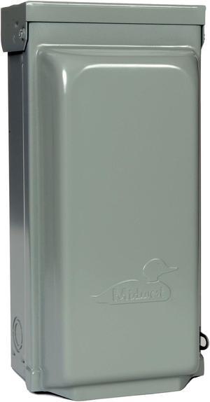 GE U030N Steel Power Inlet, 14-3/8 in H, 5-3/16 in D, NEMA 3R
