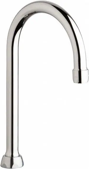CHICAGO FAUCET GN2AH8E3JKABCP Gooseneck Spout, Brass
