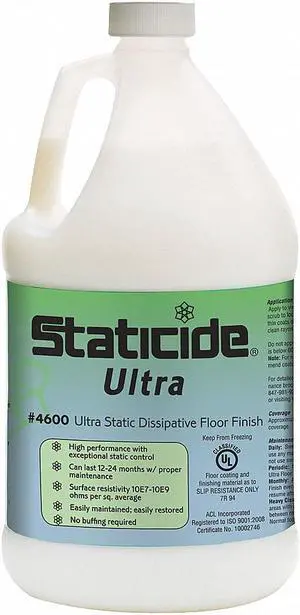 ACL STATICIDE 4600-1 Floor Finish,ESDA 20.20 Standards,1 gal.