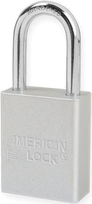 Anodized Aluminum Padlock, Silver, Key Dif