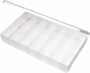 FLAMBEAU T618 Compartment Box with 18 compartments, Plastic, 1 3/4 in H x