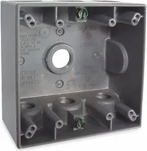 BELL OUTDOOR 5340-0 Weatherproof Electrical Box, 30.2 cu in, Double Gang Box