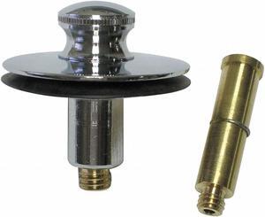 WATCO 38516-CP Push & Pull Tub Drain Stopper, 2 in Dia, 2 in Drain Size, Brass,