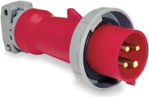 HUBBELL WIRING DEVICE-KELLEMS HBL430P7W Watertight Pin & Sleeve Plug, 30 A,