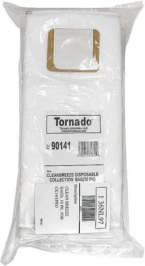 TORNADO 90141 Bag,2Ply,Paper,11-1/4inLx2inWx16inH,PK10