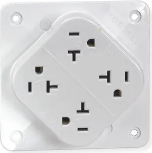 HUBBELL WIRING DEVICE-KELLEMS HBL420W Straight Blade Receptacle, 5-20R, 20 A,