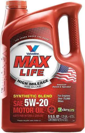 VALVOLINE 881162 Motor Oil, 5W-20 SAE Grade, 5 Qt.