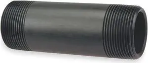 ZORO SELECT 6529 1/2xCL 1/2" MNPT Close TBE Kynar(R) Pipe Nipple Sch 80