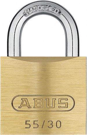 ABUS 55/40 KA Padlock, Keyed Alike, Standard Shackle, Rectangular Brass Body,