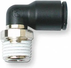Legris 5/16" or 8mm Plastic/Metal Combination Male Elbow, 90°, Black 3109 08 13