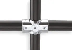 HOLLAENDER 7E-8 Structural Pipe Fitting, Cross-E, Aluminum, 1.5 in Pipe Size,