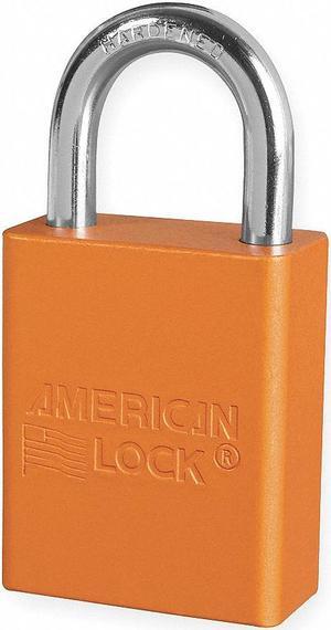 Anodized Aluminum Padlock, Orange, Key Alk
