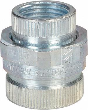 APPLETON ELECTRIC UNF50NR Rigid Union, 1/2 in, Threaded, Steel, Electro Zinc