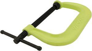 C-Clamp, Hi-Viz Ylw, 6-1/16 In, 4-1/8 Deep