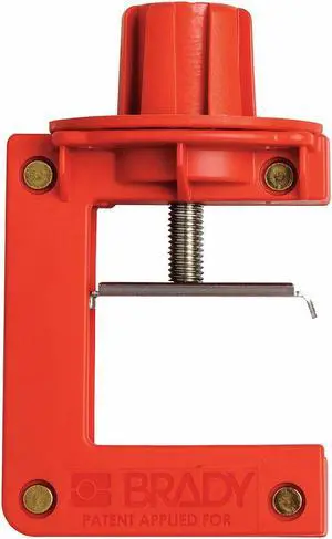 BRADY 121504 Butterfly Valve Lockout,Red,Nylon