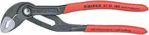 KNIPEX 87 01 180 SBA 7 1/4 in V-Jaw Water Pump Plier Serrated, Plastic Grip