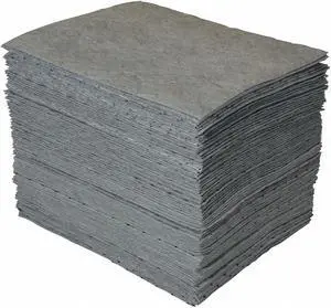 BRADY GP100 Sorbent Pad, 30 gal, 15 in x 19 in, Universal, Gray, 100 PK