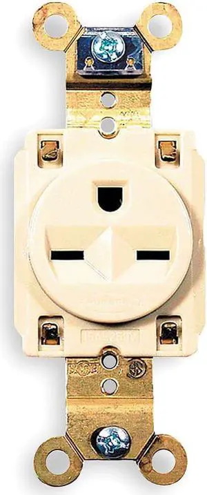 HUBBELL WIRING DEVICE-KELLEMS HBL5661I Straight Blade Receptacle, 6-15R, 15 A,