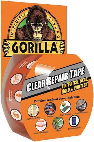 GORILLA GLUE 6027002 Repair Tape,Cloth,Clear,9 yd. L