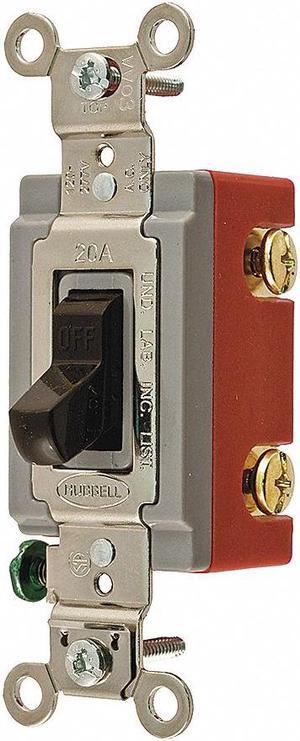 Hubbell Wiring Device-Kellems Wall Swtch,1-Pole,120/277V,20A,Brn,Toggl HBL1221