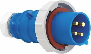 BRYANT BRY320P6W Pin & Sleeve Plug, 20 A, 250V AC, Single Phase, 2 Pole, IEC