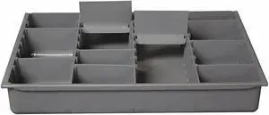 Durham Mfg Compartment Drawer Insert Gray Powder Coated  Plastic  229-95-ADS-IND