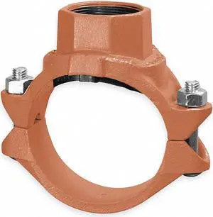 ZORO SELECT 0390171189 Clamp-T w/ FNPT Branch,3x2",Iron,500psi