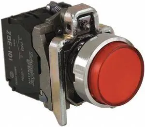 22mm LED 1NO/1NC Illuminated Push Button with Maintained / Momentary Action, Red