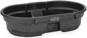 RUBBERMAID FG424300BLA Stock Tank, L 52, W 31, 50 gal., Black