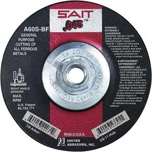 UNITED ABRASIVES-SAIT 23318 Depressed Center Wheels, Type 27, 4 1/2 in Dia,