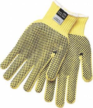 MCR SAFETY 9366LE Cut Resistant Coated Gloves, 2 Cut Level, PVC, L, 12PK