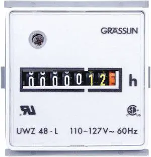 INTERMATIC UWZ48E-24U Hour Meter,24VAC,60 Hz,Plastic,Square