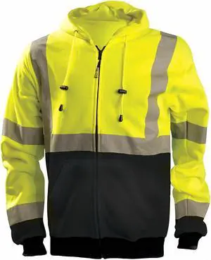 Occunomix Hi-Visibility Yellow Polyester Sweatshirt, Size: M, ANSI Class 3