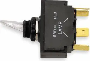 HUBBELL WIRING DEVICE-KELLEMS M11LRGSP Lighted Toggle Switch,SPST,1/4 in.