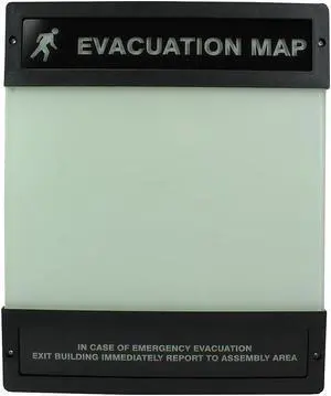 ZORO SELECT DTA240 Evacuation Map Holder,8-1/2 in. x 11 in.