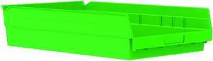 AKRO-MILS 30178GREEN Green Shelf Bin, 17-7/8"L x 11-1/8"W x 4"H, Outside Width: